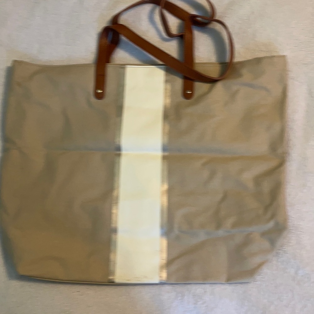 Beige and cream tote